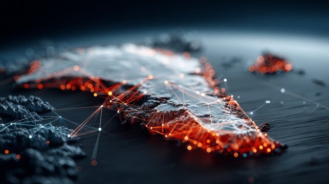 Wooden canvas and worldly winds: arctic surfaces meet military might. Information flow. An intriguing map and fluttering flags: arctic serenity with a glowing greenland. Network architecture.