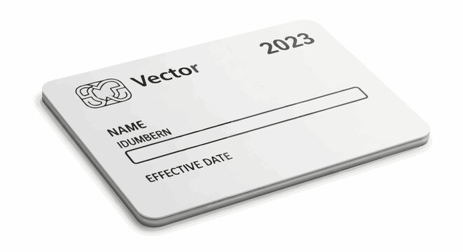 Minimalist card with name, effective date fields, and year 2023 displayed