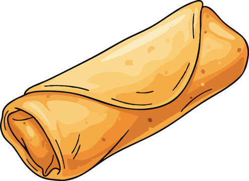 Golden Fried Spring Roll Appetizer Ready to Eat.