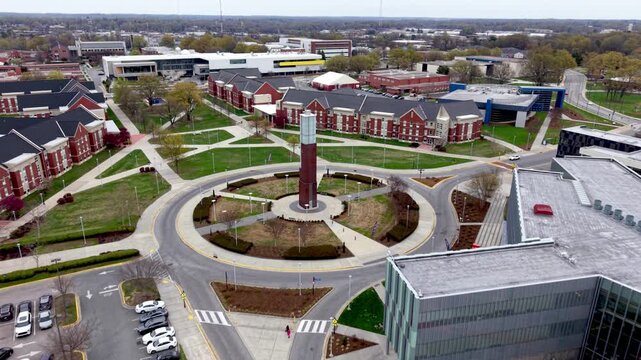 aerial nc a and t state university campus in greensboro nc, north carolina