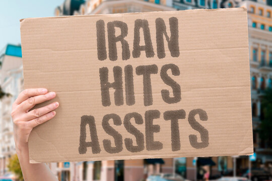 "Iran Hits Assets" Iran has been linked to attacks on American financial and physical assets. IRAN. ATTACKS. AMERICAN. ASSETS. FINANCIAL.