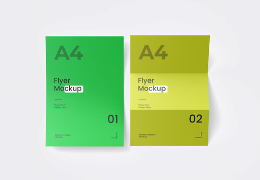 A4 Flyer Mockup Set