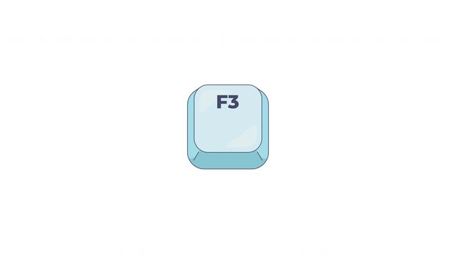 F1-F12 function keys keyboard button set animation. System controls. Commands layout. Animated micro UI elements collection for pc keypad. Computer keystroke pressing. Clicking input device. 4K video