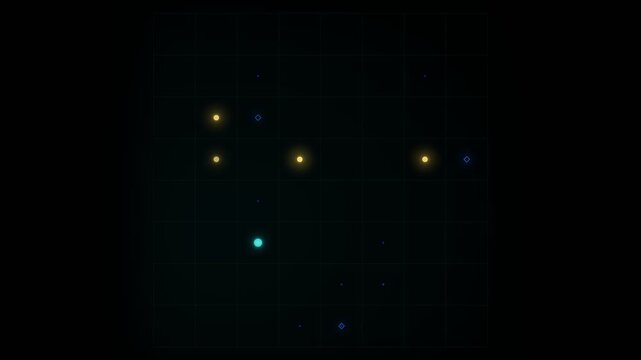 Reinforcement learning agent navigating grid with glowing reward and penalty signal trail