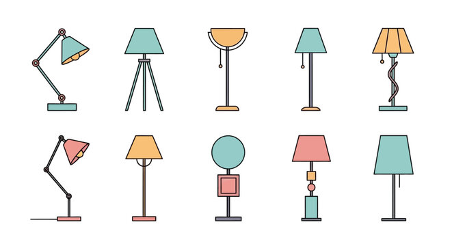 Collection of various desk lamps.