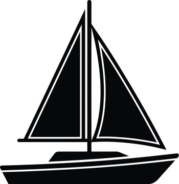Black sailboat vector graphic illustration with a white background sailing