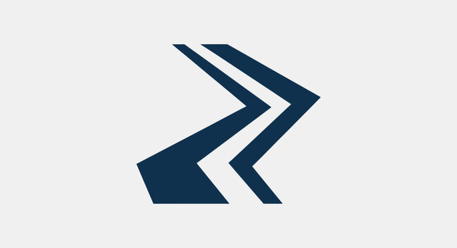 Dark blue arrowhead pointing right symbol.