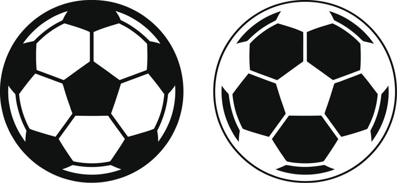Vector soccer balls in black and white illustration design
