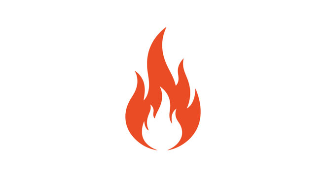 Flame burning with orange and yellow.