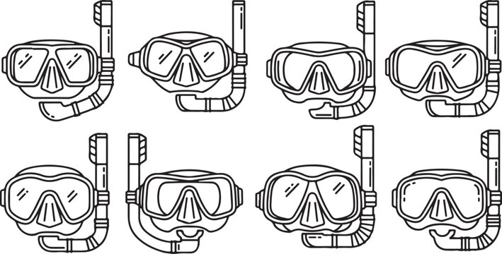 Line drawing of various types of knots and their configurations Vector