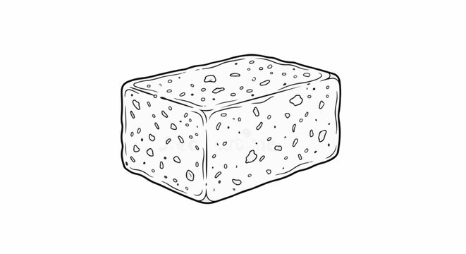 A simple line drawing of a porous sponge