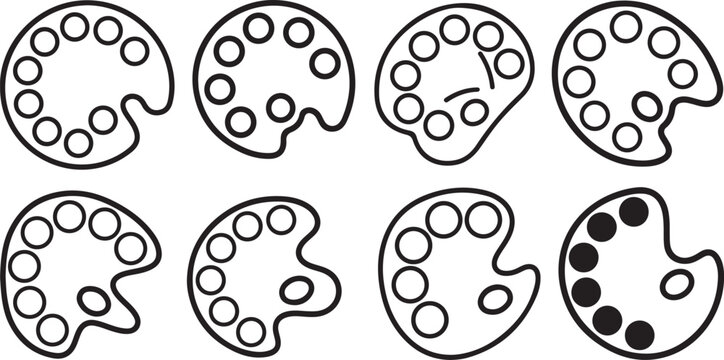 Patterns of various facial expressions in a simple line drawing style Vector