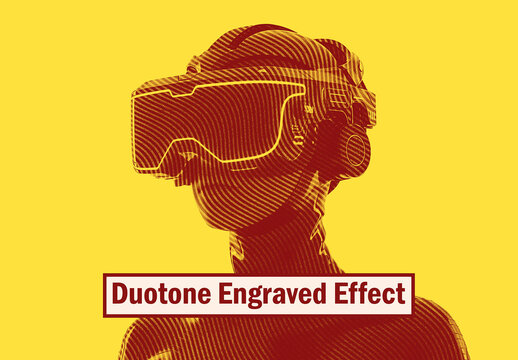 Duotone Engraved Photo Effect