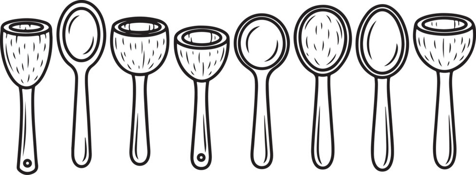 Collection of vintage champagne flutes with artistic engravings Vector