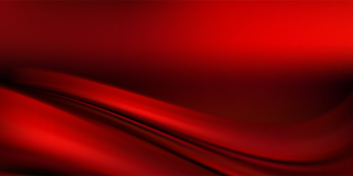 Luxury Deep Red Silk Fabric Texture with Elegant Waves and Satin Folds. Suit for banner, web, brochure, pamflet and presentation