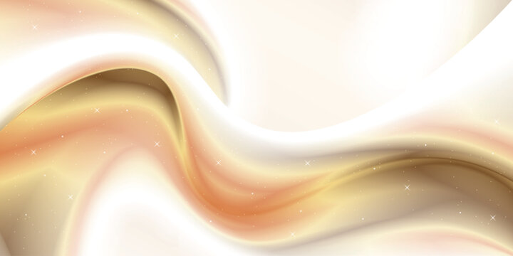 Elegant golden waves glowing with soft sparkles