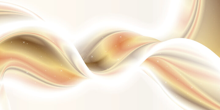 smooth golden wavy paths shimmered with soft light