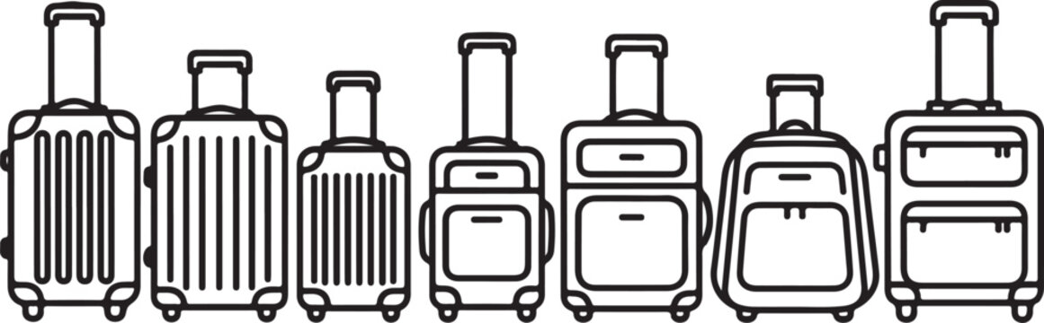 A sequence of seven abstract, geometric forms with varying levels of detail and complexity Vector