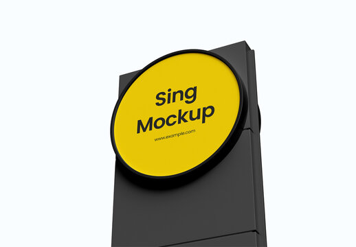 Round Sign Mockup