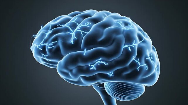 Human Brain Anatomy Medical Illustration.