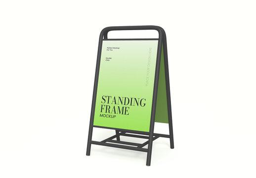 Standing A-Frame Sign Mockup