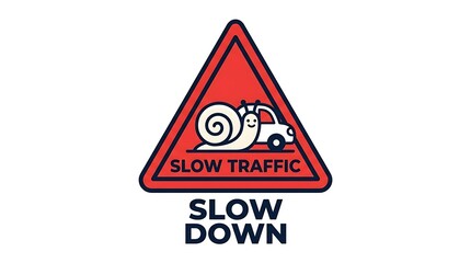 Obraz premium Slow traffic sign with snail.