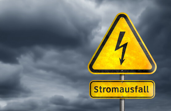 Stromausfall Warnschild