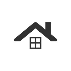 Fototapeta premium Roof house icon. Real estate property and home symbol. Monochrome black and white symbol