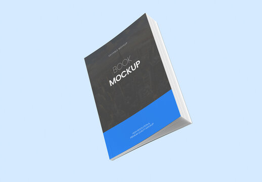 Floating Book Cover Mockup