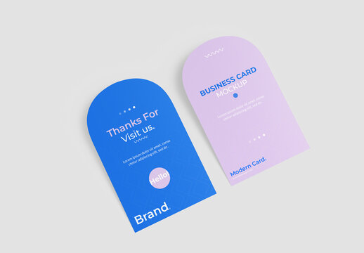 Mosaic Rounded Business Cards Mockup