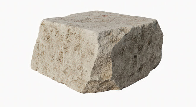 Ancient egyptian pyramid stone capstone displayed in detailed close up against white background