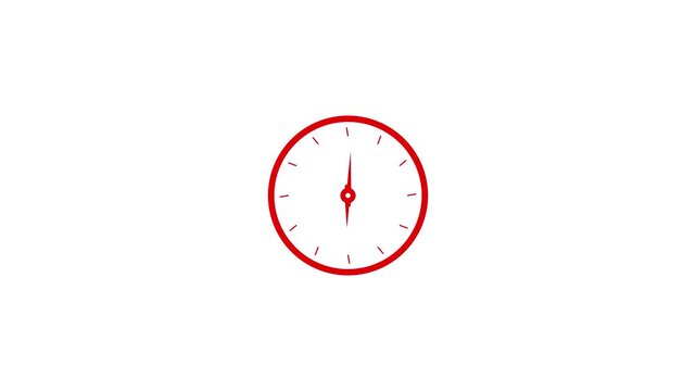 Animated black clock icon featuring rotating arrows in a 12-hour cycle, stopwatch Animation.