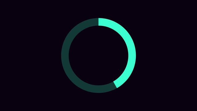 Loading circle animation, Animation spinning load icon with alpha layer transparent background, waiting for download.