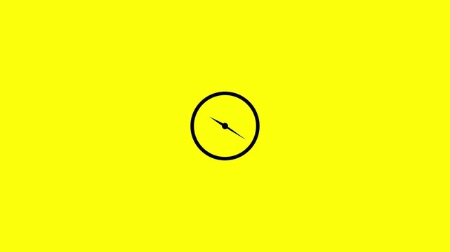 Minimalist Clock Isolated Animation on Black Background, A simple clock isolated