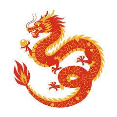 Fototapeta premium Dragon Illustration of a Traditional Chinese Dragon