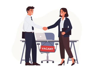 Fototapeta premium we are hiring design job vacancy people boss hire new employee staff member business recruiting