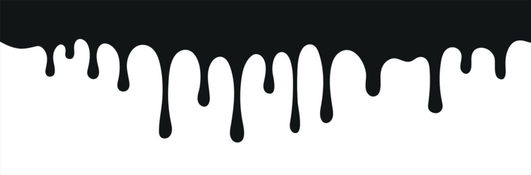 Black paint drips on a in a modern design element