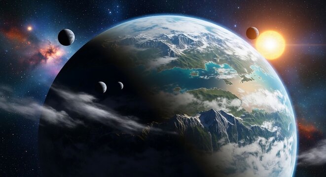 Planet earth space view illustration