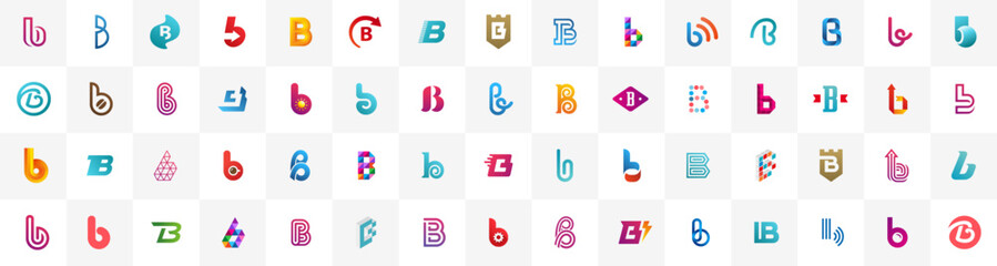 Set of letter B logo icon design template elements © arbuzu
