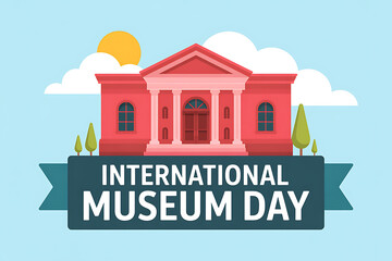 Fototapeta premium A colorful illustration celebrating International Museum Day with a museum building