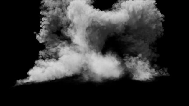 Massive explosion VFX showcasing a dramatic fireball burst with intense flames, smoke clouds and debris particles.