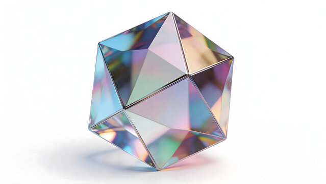 Colorful geometric crystal shape