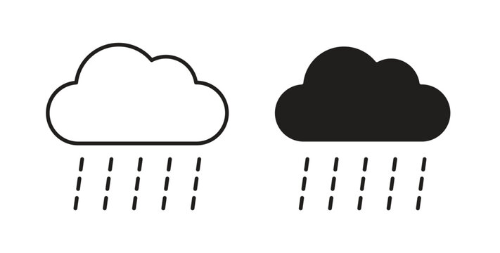 Rain icon in line design. Editable stroke icon.