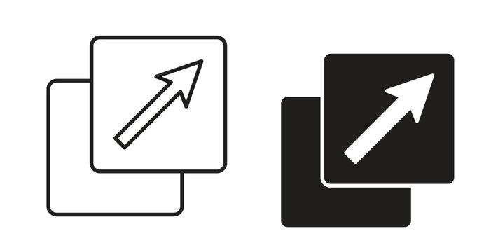 Resize icon in line design. Editable stroke icon.