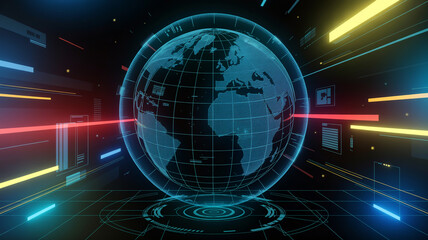 Fototapeta premium Global digital network connectivity