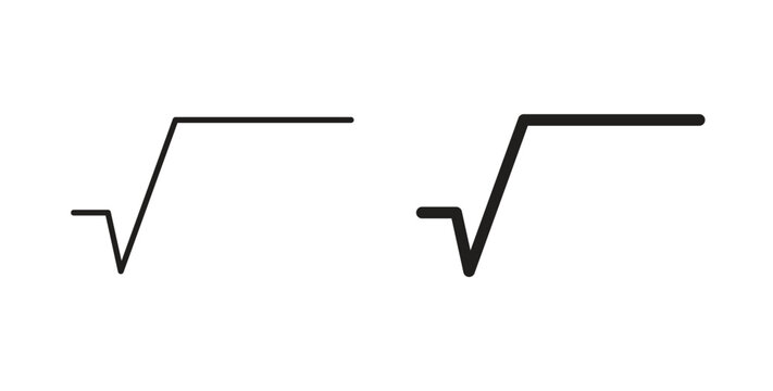Square root icon in line design. Editable stroke icon.