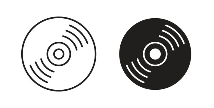 Vinyl icon in line design. Editable stroke icon.