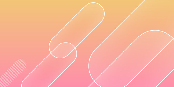 Abstract Peach Pink Gradient Background with Minimal Line Shapes and Modern Design. Suit for banner, web, brochure, pamflet and presentation