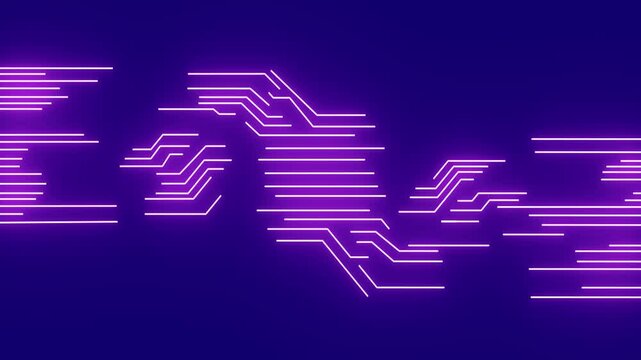 Futuristic Pink Circuit Lines on Blue Background Digital Network
