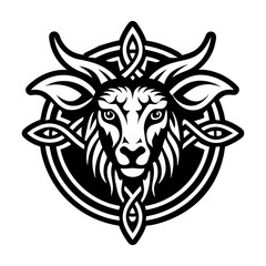 Obraz premium A solid style icon of lamb head symbol